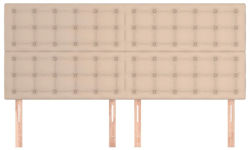 Cabeceira cama 4 pcs couro artificial 90x5x78/88 cm cappuccino