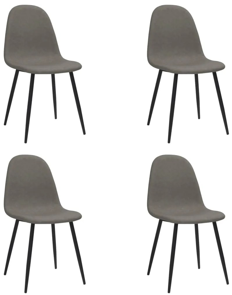 vidaXL Cadeiras de jantar 4 pcs couro artificial cinzento-escuro