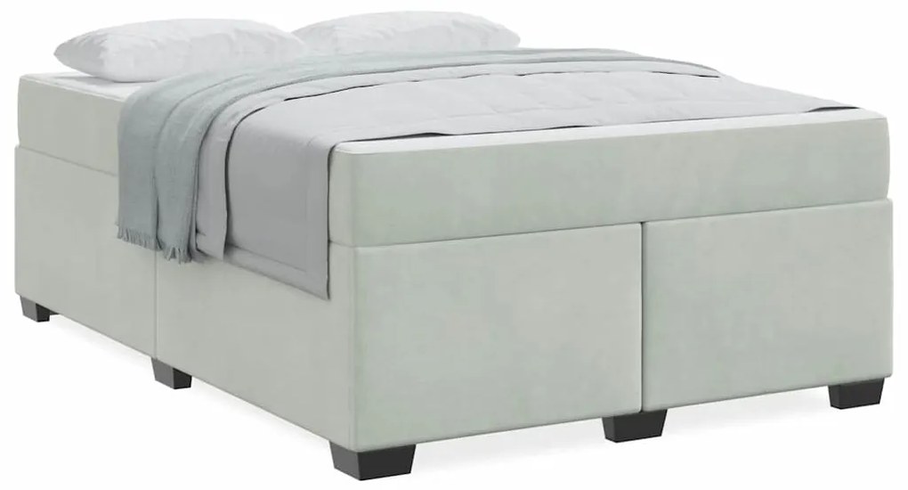 Estrutura de cama com colchão Cinzento-claro 160 x 200 cm