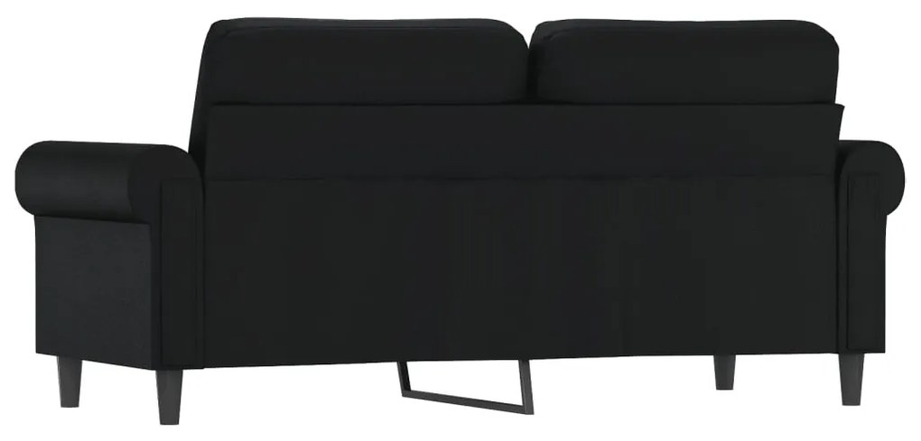 Sofá de 2 lugares 140 cm couro artificial preto