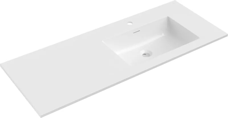 Mexen Otis lavatório embutido no balcão à direita 121 x 46,5 cm, branco brilhante - 25181200P