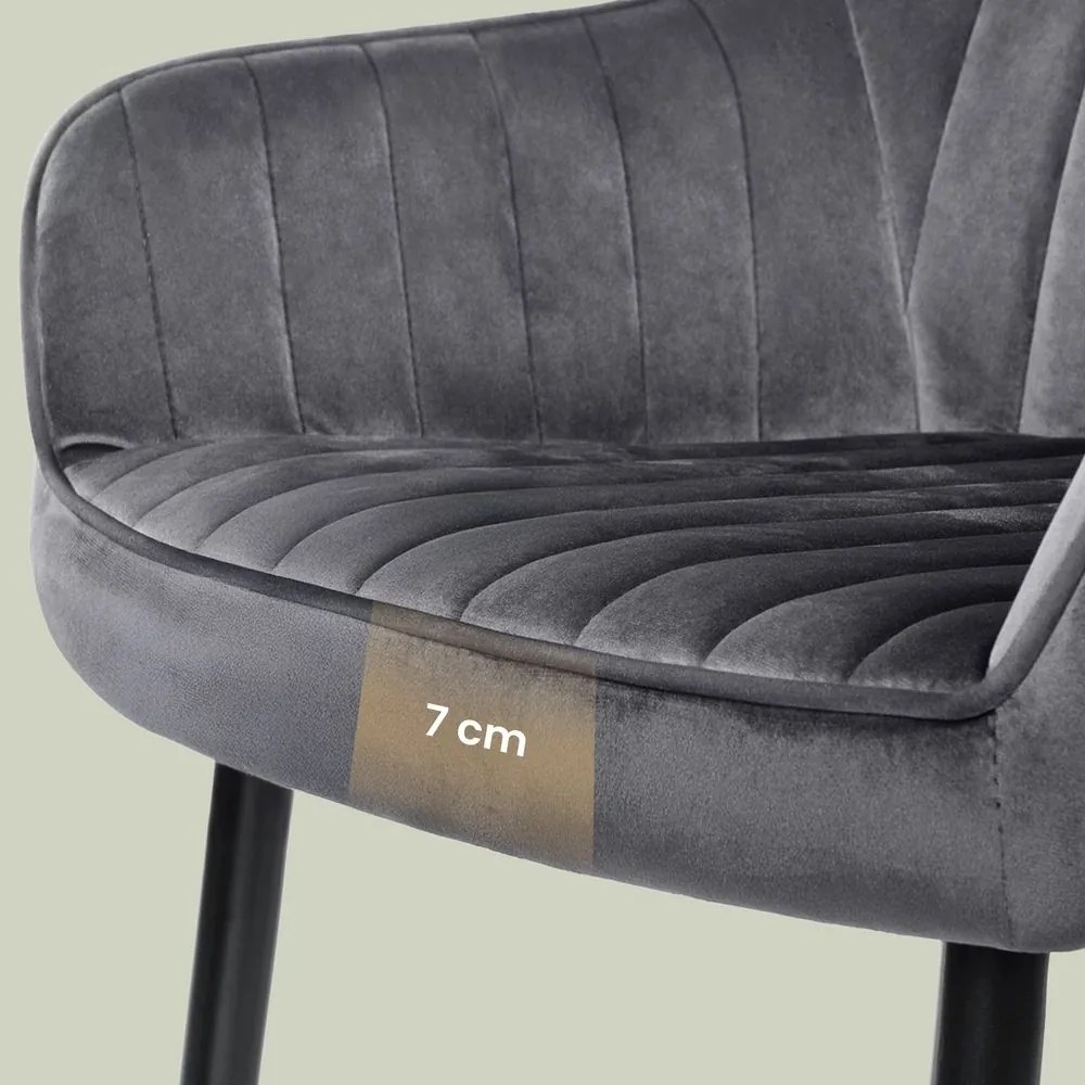 Conjunto de 2 cadeiras de sala de jantar (MESA NÃO INCLUIDA) 85 x 63 x 62,5 cm cinzentas