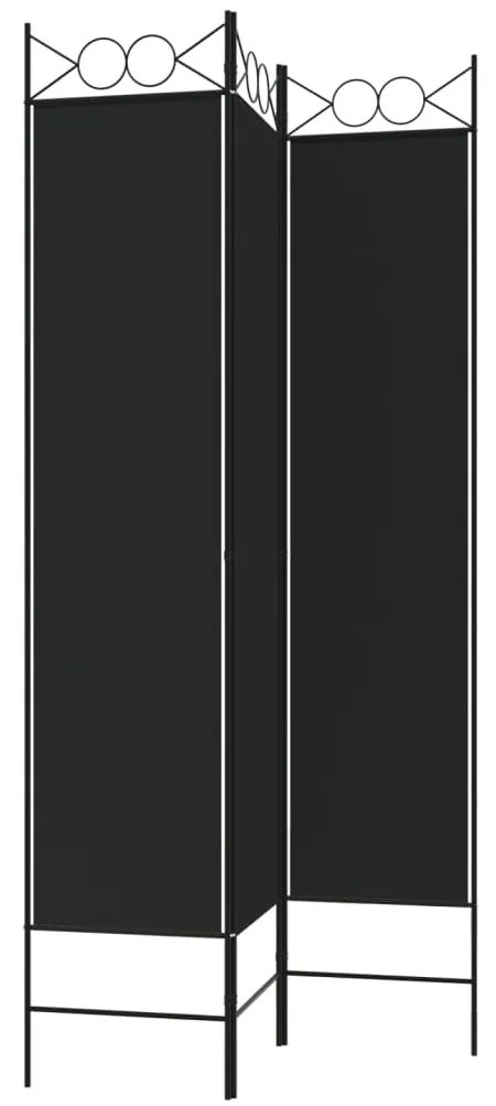 Divisória de quarto com 3 painéis 120x200 cm tecido preto