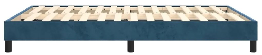Estrutura de cama sem colchão 140x190 cm veludo azul-escuro