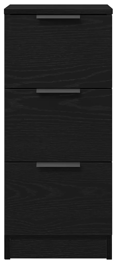 Aparador de Carvalho Preto vidaXL 30x30x70 cm Feito de Madeira Compens