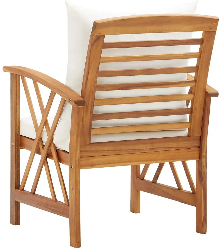 Cadeiras de jardim c/ almofadões 2 pcs madeira acácia maciça