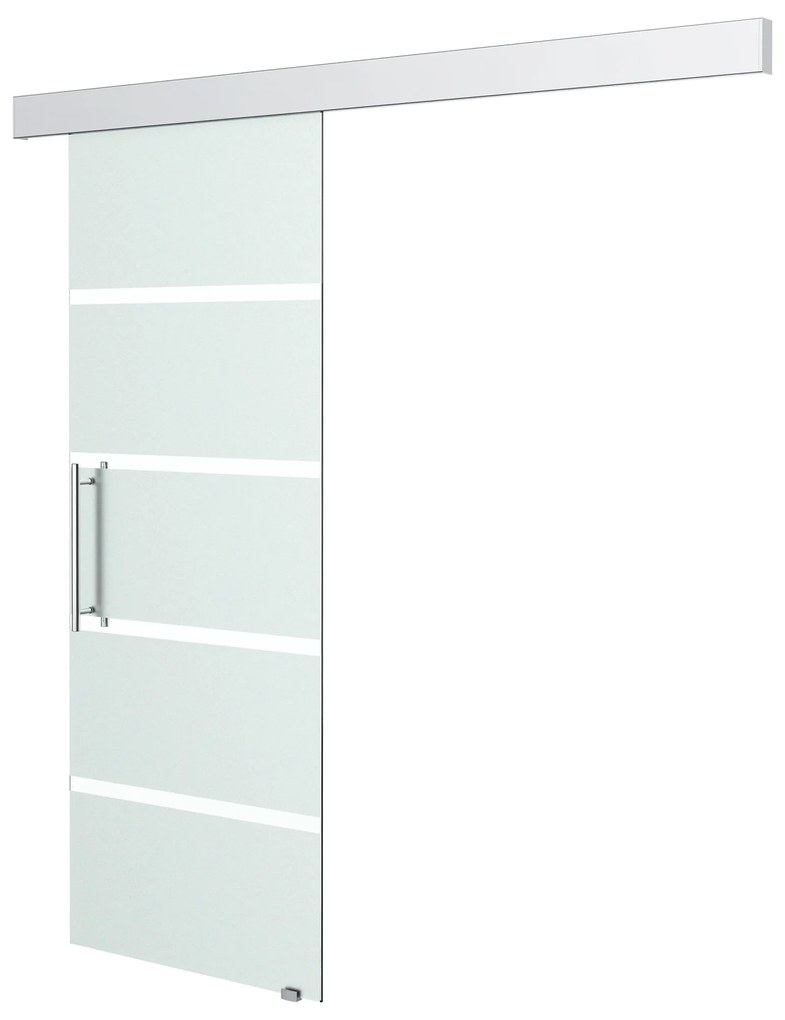 Porta de Correr de Vidro 77,5x205 cm Porta de Correr de Vidro com Tril