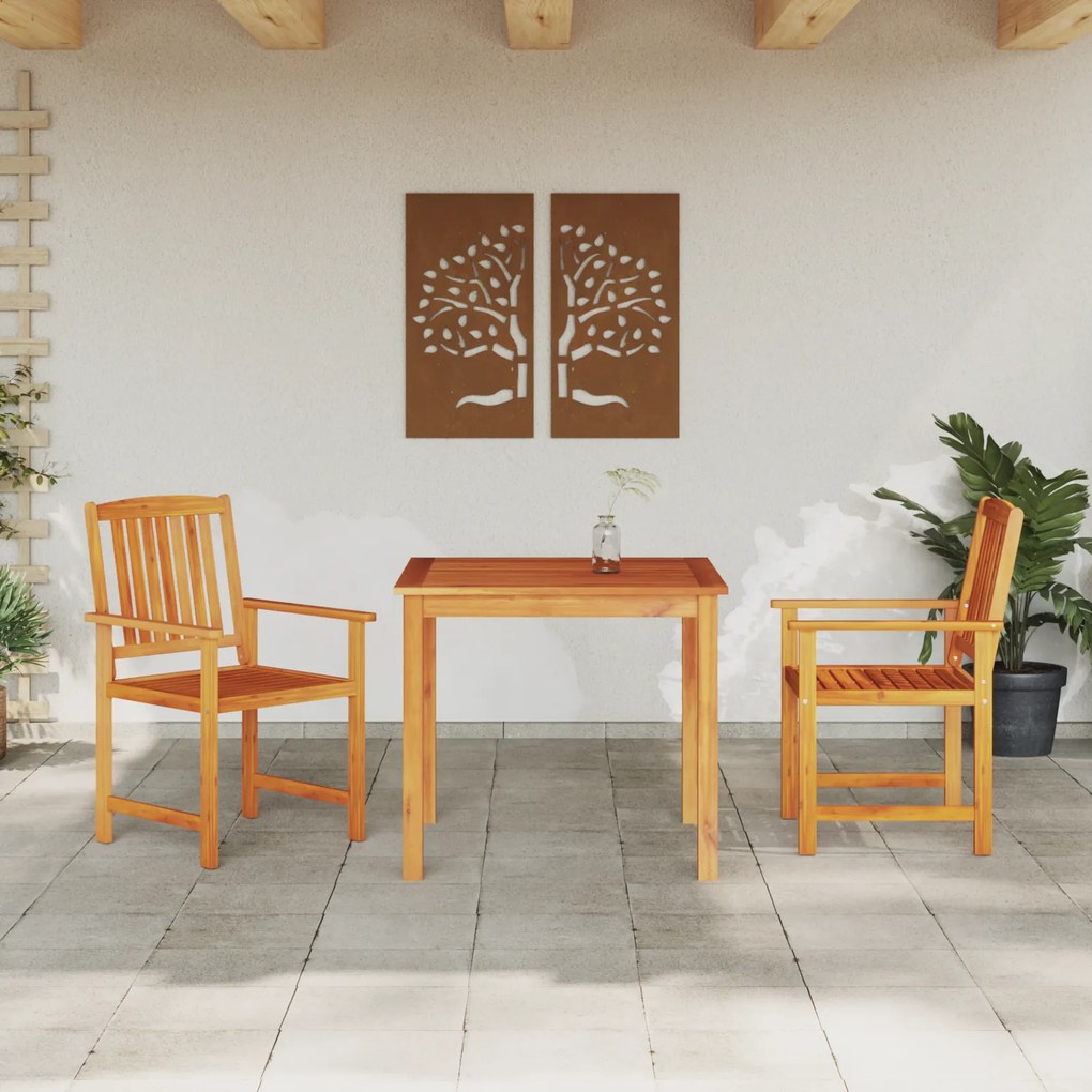 Conjunto de Jantar de Jardim 3 Peças vidaXL em Madeira de Acácia Sólida