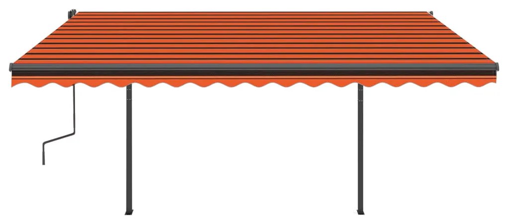 Toldo automático c/ LED e sensor de vento 4x3m laranja/castanho