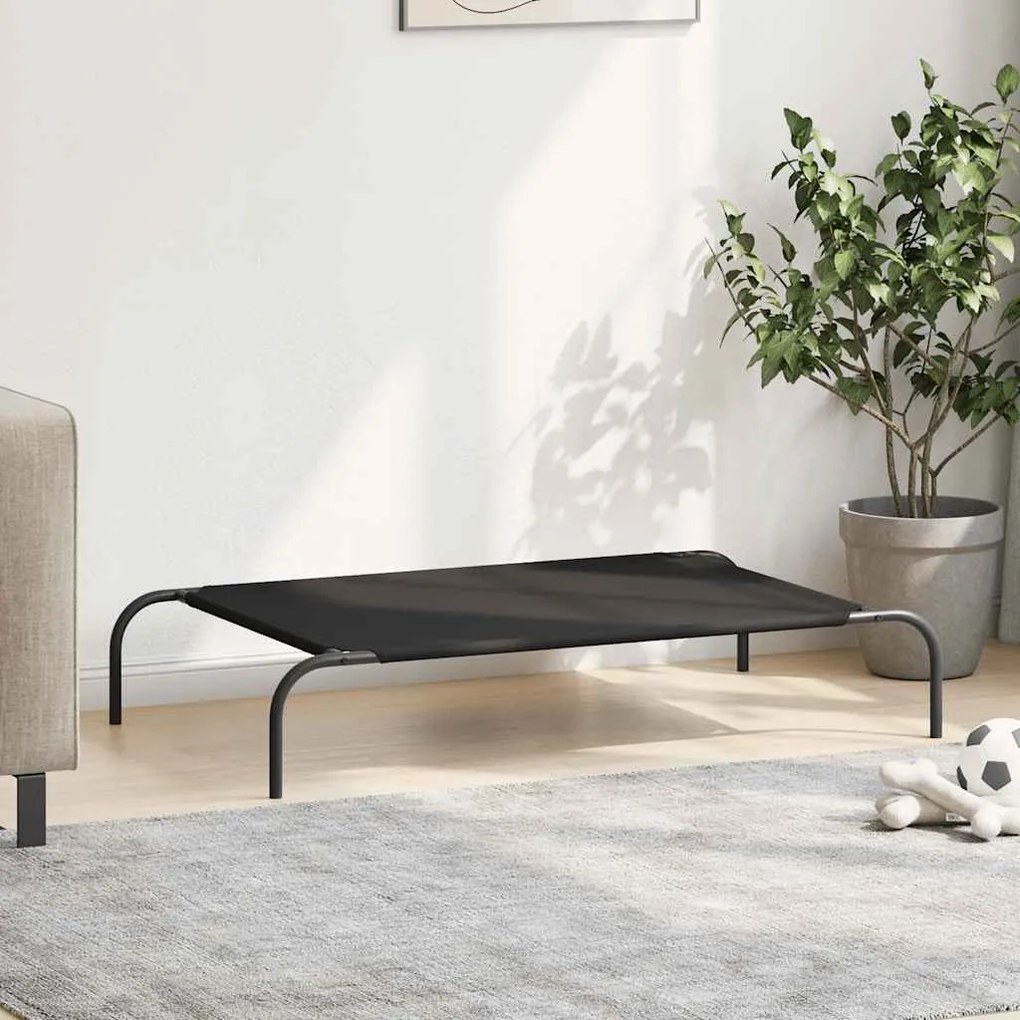 Cama para cães elevada 110x65x20 cm tecido oxford e aço preto