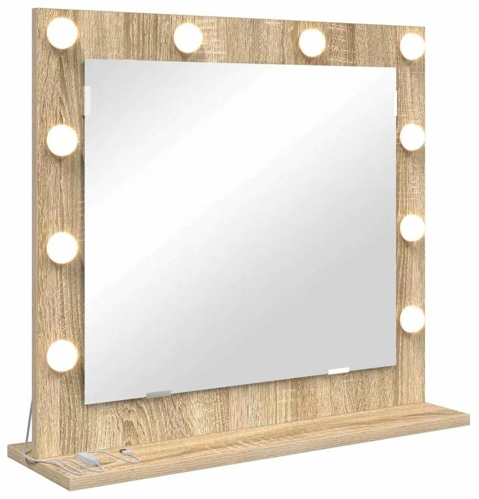 Espelho de Vanity com Luzes LED Carvalho Sonoma 60x55x18 cm