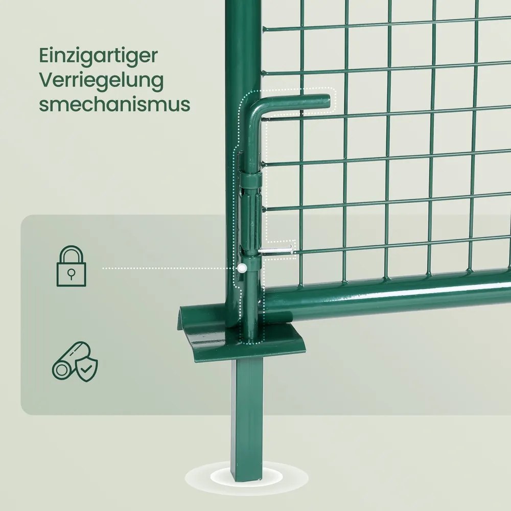 Portão de jardim aço galvanizado 310,1 x 100,1 cm Verde