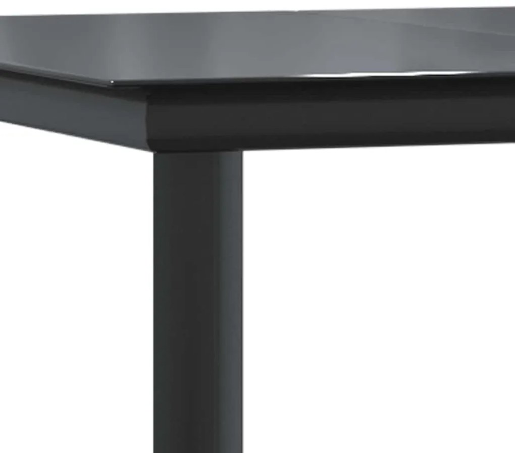 Conjunto jantar jardim 9 peças almofadas vidro vime PE castanho