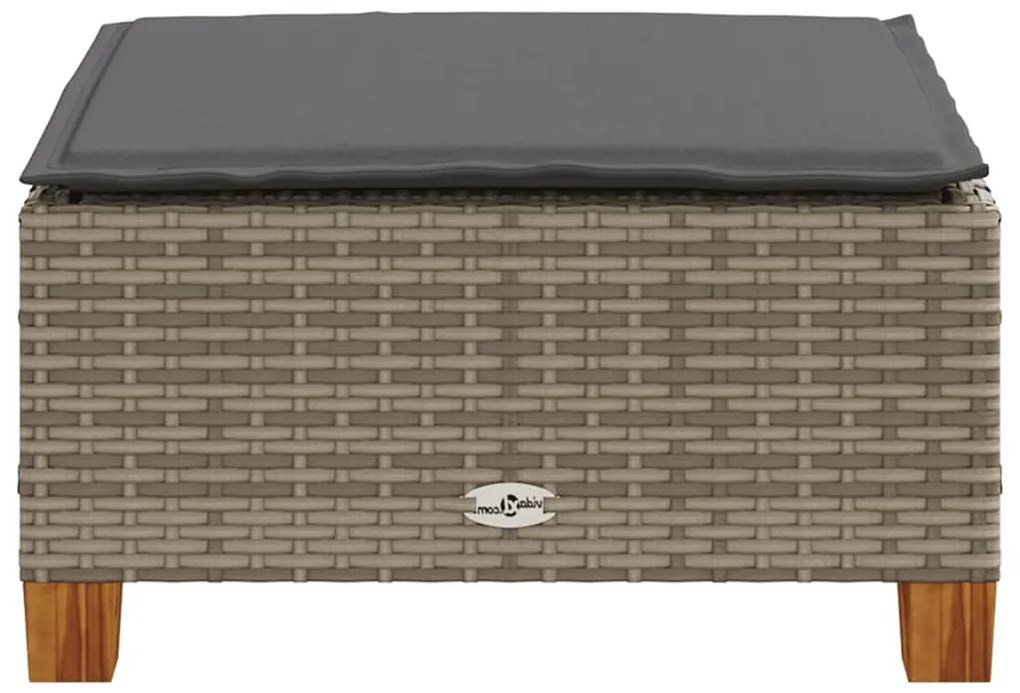 Banco de jardim com almofadão 63,5x56x32 cm vime PE cinzento