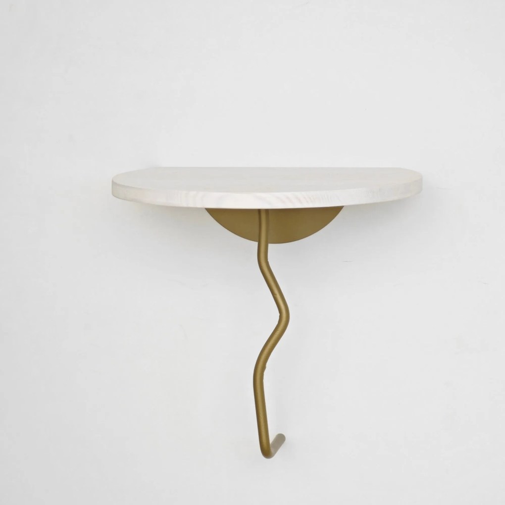 Prateleira de Parede Leo – Ouro e Branco – 35x35 cm