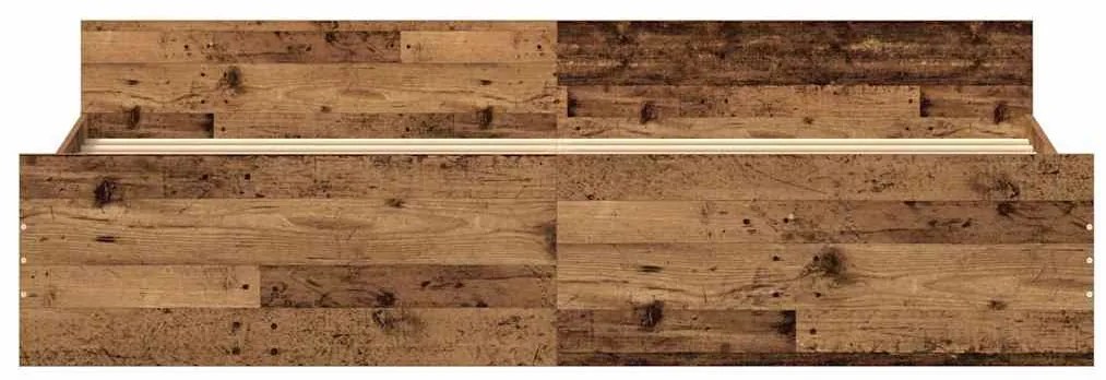 Cama vidaXL Madeira Velha 200x200 cm Painel de Madeira