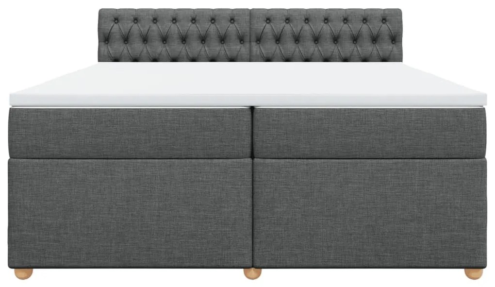 Cama com molas/colchão 200x200 cm tecido cinzento-escuro