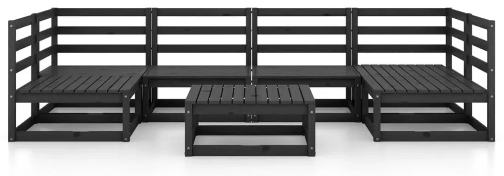 7 pcs conjunto lounge de jardim pinho maciço