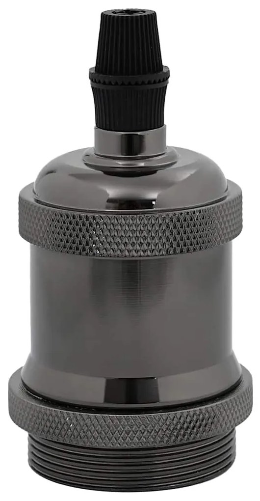 Casquilhos de lâmpadas 2 pcs Preto brilhante E27