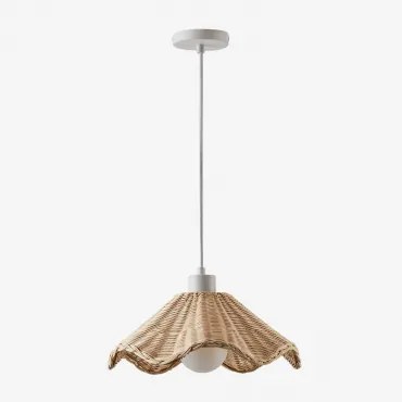 Lâmpada De Teto Suspensa Em Rattan Heulyn Ø30 Cm - Sklum