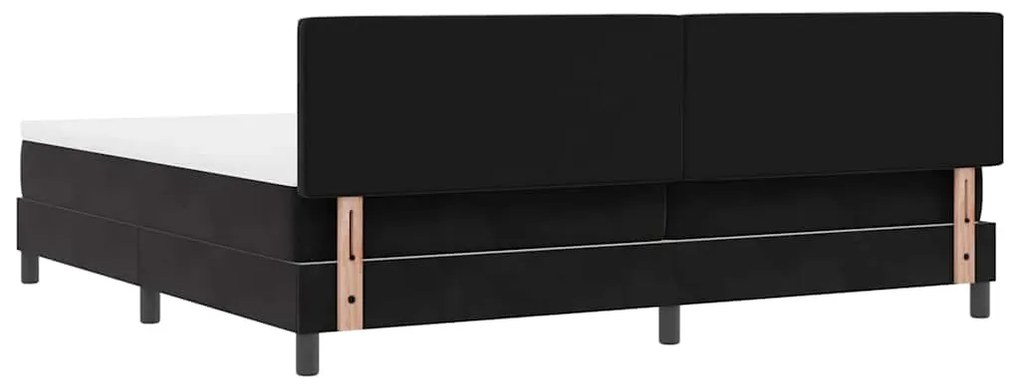 Cama Box com Colchão &amp; LED Preto 200x200 cm Veludo