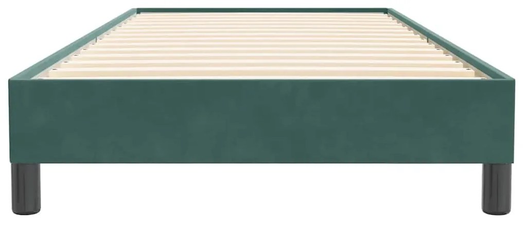Cama com molas sem colchão verde-escuro 80x220 cm veludo