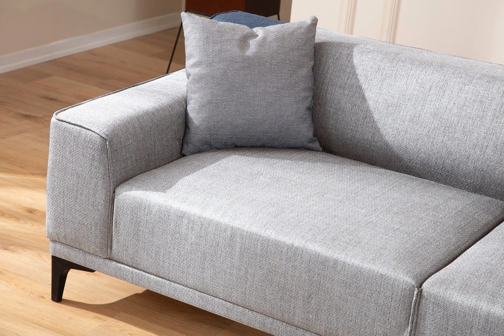 Sofá de 3 Lugares Petra – Cinzento Claro – 215x87x86 cm