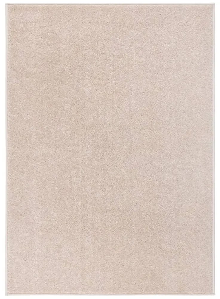 vidaXL Tapete de pelo curto 140x200 cm bege-escuro