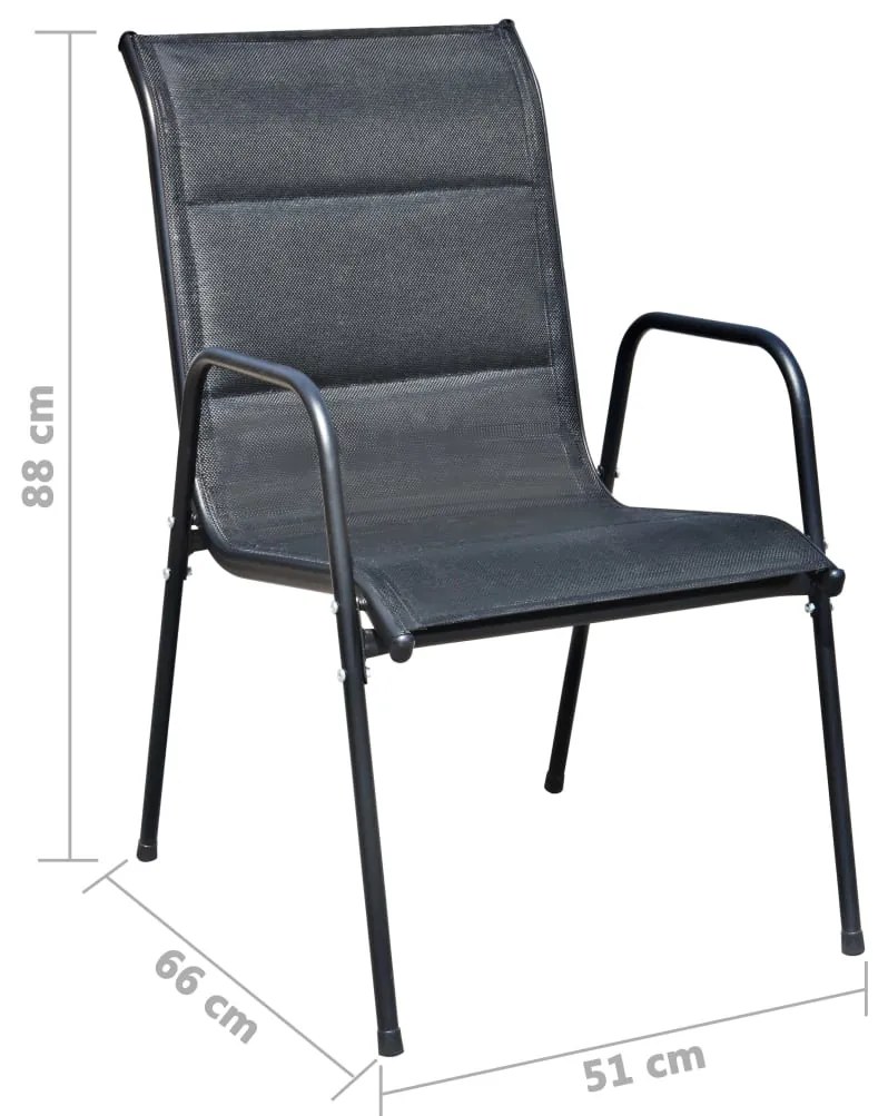 Conjunto de jantar para jardim 9 pcs preto