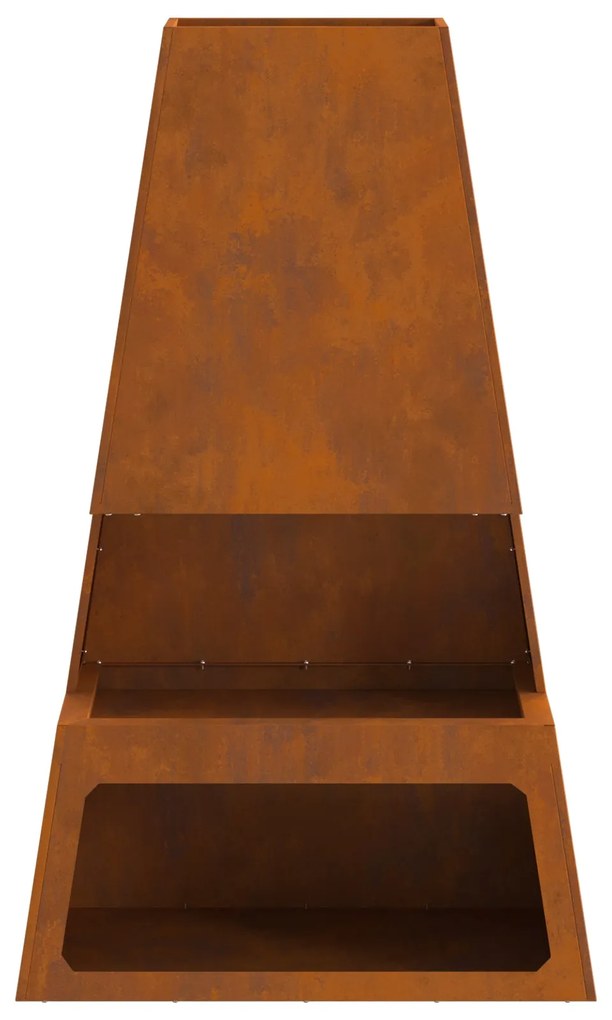 Fogão a lenha vidaXL com armazenamento de toras 60x35x100 cm em aço re