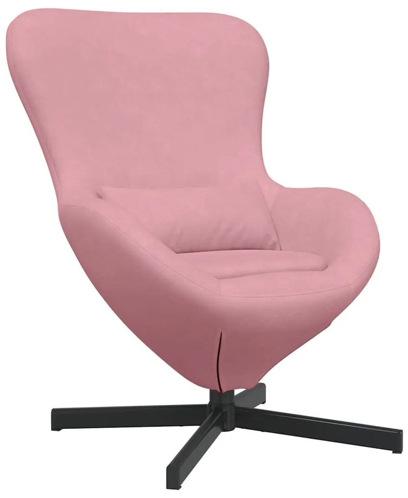 Cadeira de Ovo vidaXL Veludo Rosa