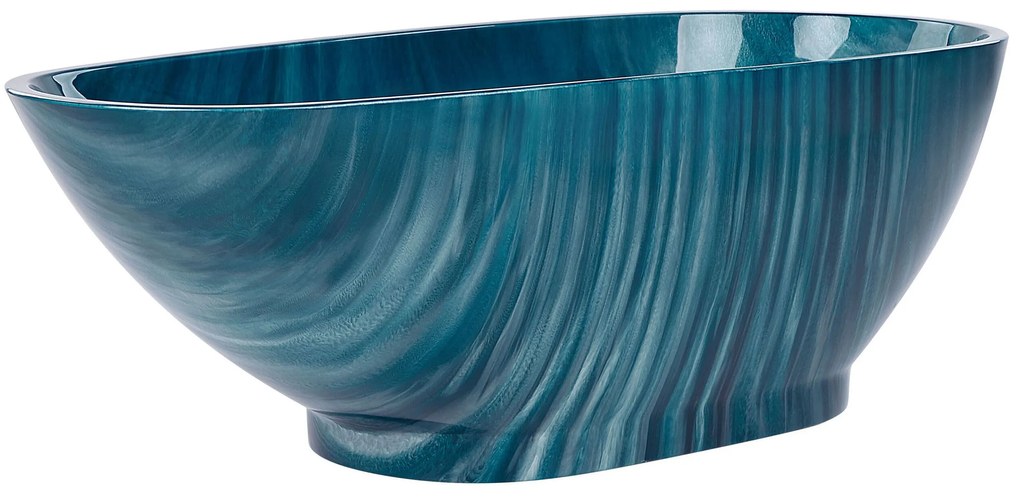 Banheira autónoma a simular mármore 170 x 80 cm azul marinho RIOJA Beliani
