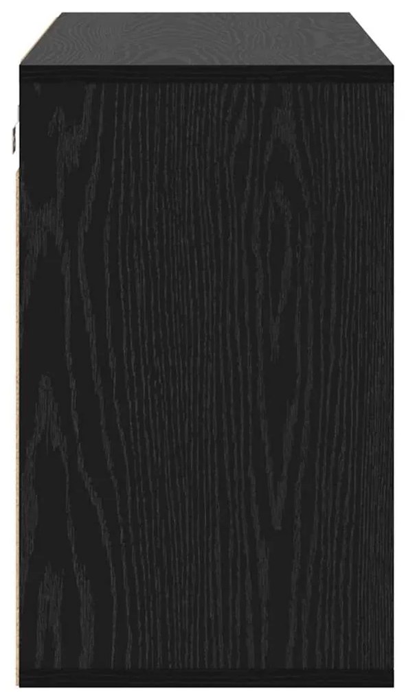 Armário de Sapatos com prateleira Carvalho preto 103x30x51 cm