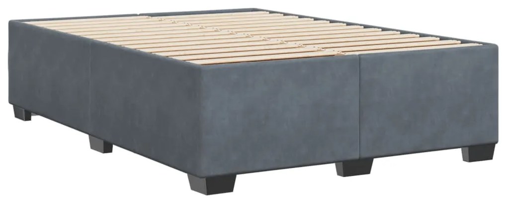 Estrutura de cama sem colchão 140x200 cm veludo cinzento-escuro