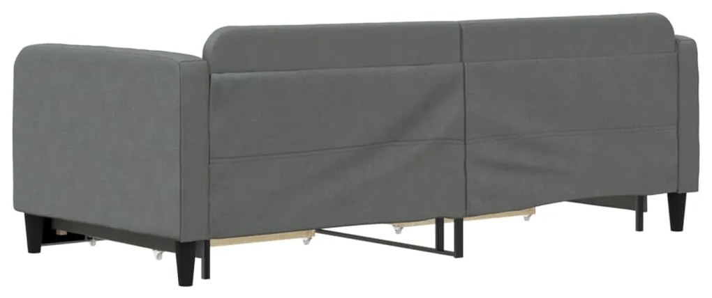 Sofá-cama c/ gavetão e gavetas 90x190 cm tecido cinzento-escuro