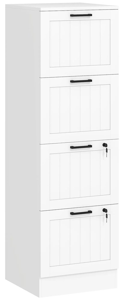 HOMCOM Bloco de Gavetas para Escritório com 2 Gavetas para Escritório com Fechaduras Gavetas Suspensas para A440x40x131 cm Branco | Aosom Portugal