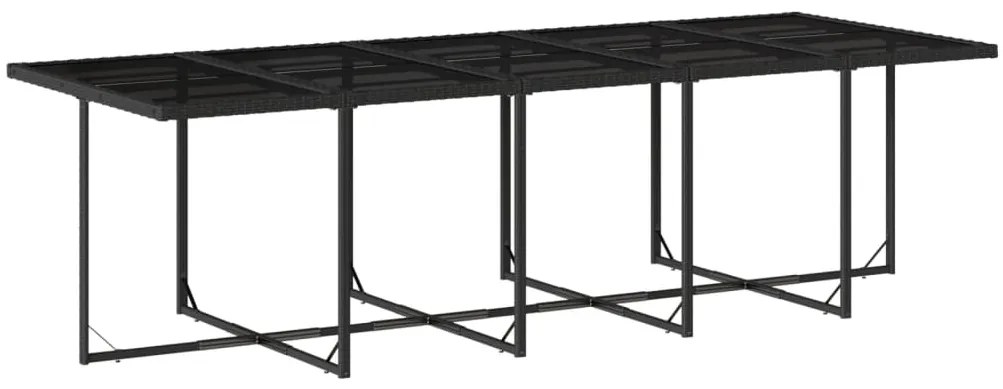 15 pcs conjunto de jantar p/jardim com almofadões vime PE preto
