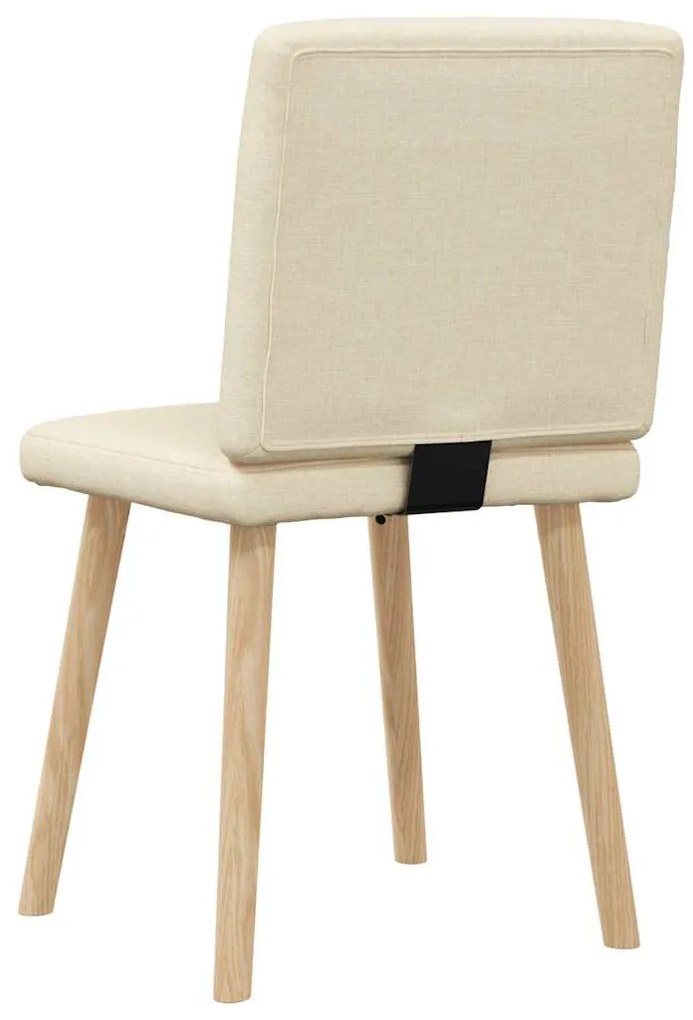 Cadeiras de jantar 2 pcs tecido cor creme