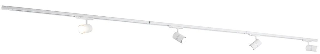 Sistema de calhas moderno trifásico branco com 4 focos 3000-4000K - Ruler 38