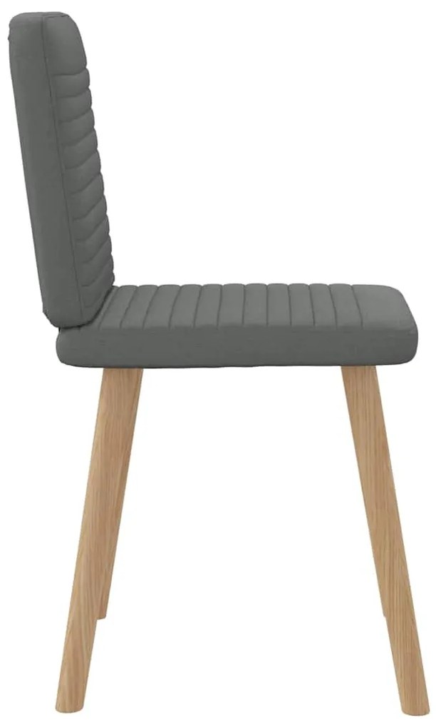 Cadeiras de jantar 4 pcs tecido cinzento-escuro