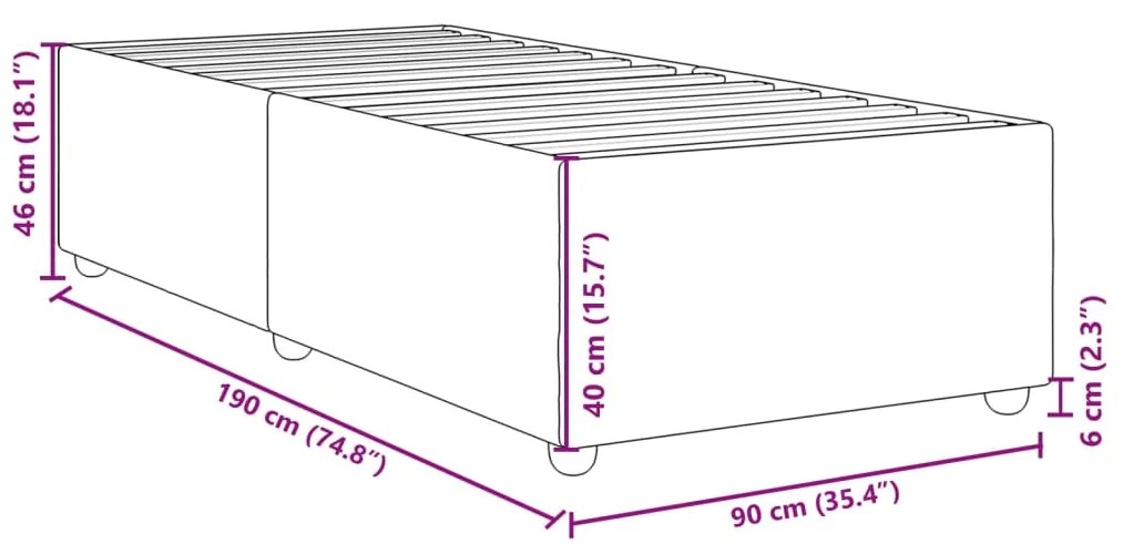Estrutura de cama sem colchão 90x190 cm tecido cinzento-claro
