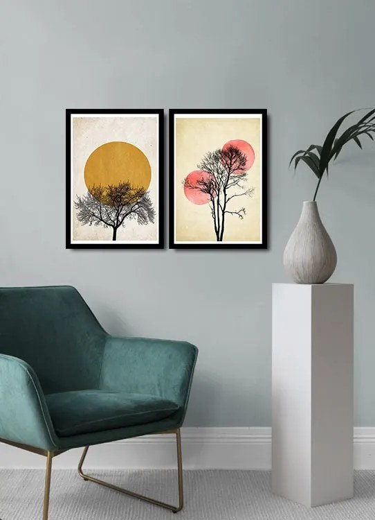 Pintura Decorativa em MDF com Moldura 2Psctcız-007 – Multicolor – 36 x