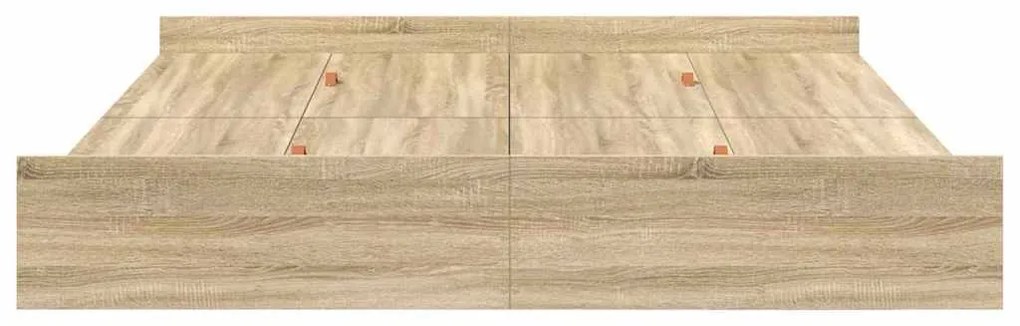 Estrado de cama com arrumação Carvalho sonoma 200 x 200 cm