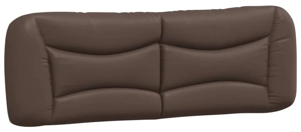 Estrutura cama c/ luzes LED 160x200cm couro artificial castanho