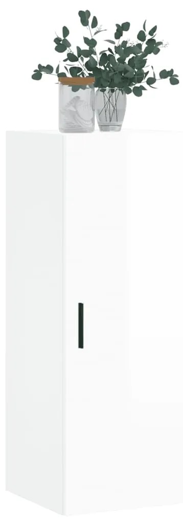 Armário de parede 34,5x34x90 cm branco brilhante