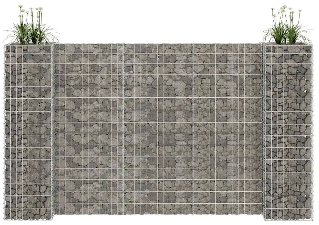 vidaXL Gabião em forma de H fio de aço 260x40x150 cm