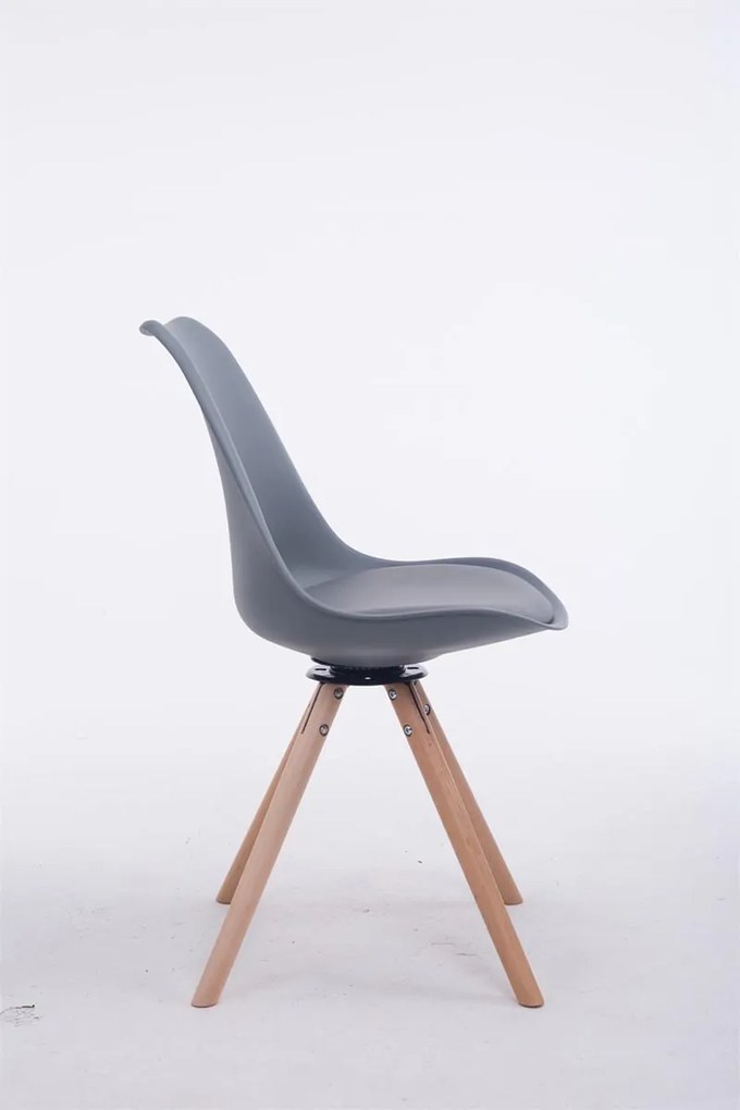 Cadeira de cozinha e sala de jantar Troyes com estrutura cor Natural 48 x 84 x 56 cm Cinzento