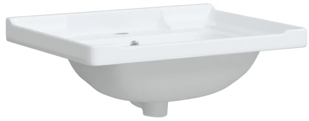 Lavatório casa de banho retangular 61x48x23 cm cerâmica branco