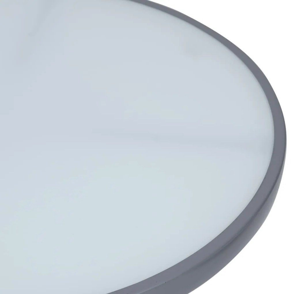 Mesa de jardim 60 cm aço e vidro cinzento-claro