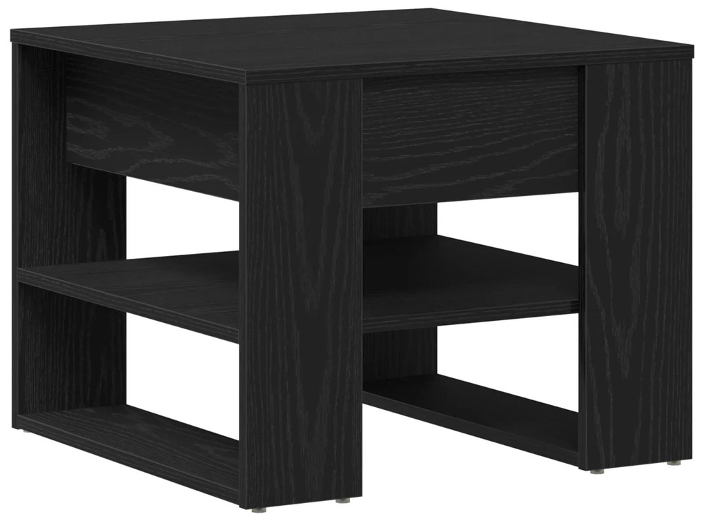 Mesa de Café de Carvalho Preto 55.5x55x45 cm Feita de Madeira Derivada
